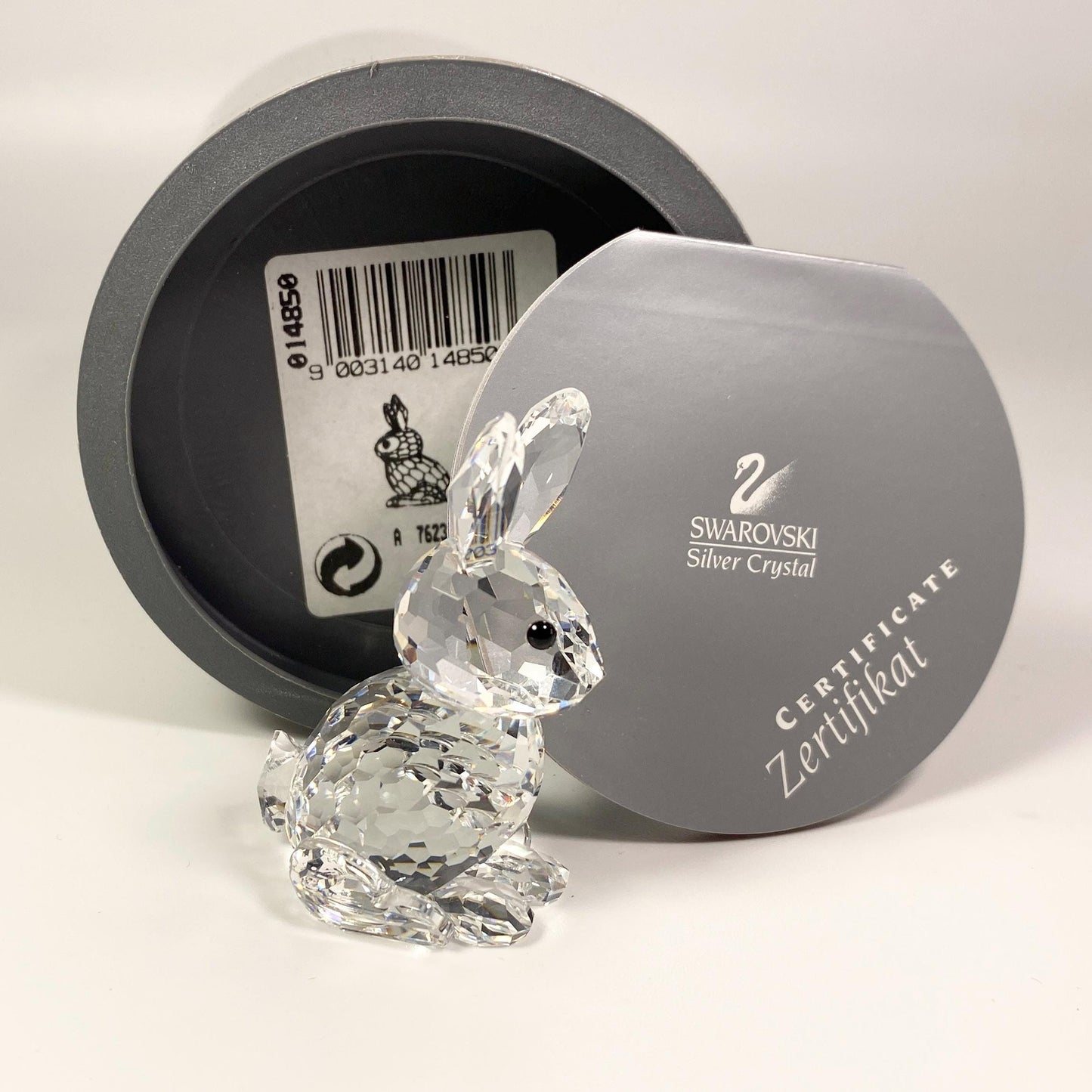 Vintage Swarovski Silver Crystal large Mother Rabbit Figurine 2" with Box