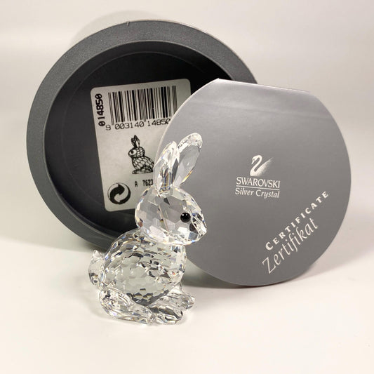 Vintage Swarovski Silver Crystal large Mother Rabbit Figurine 2" with Box