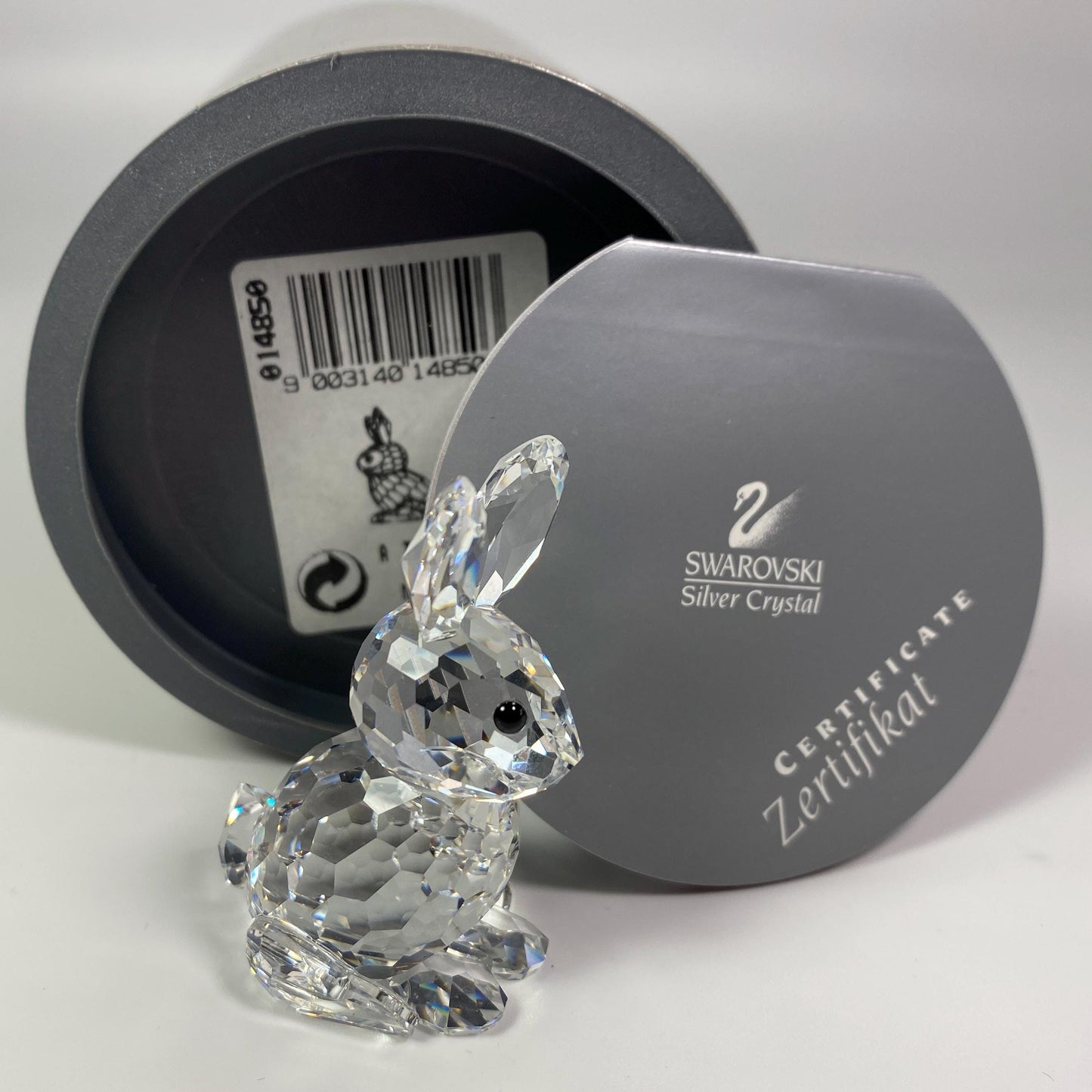 Vintage Swarovski Silver Crystal large Mother Rabbit Figurine 2" with Box