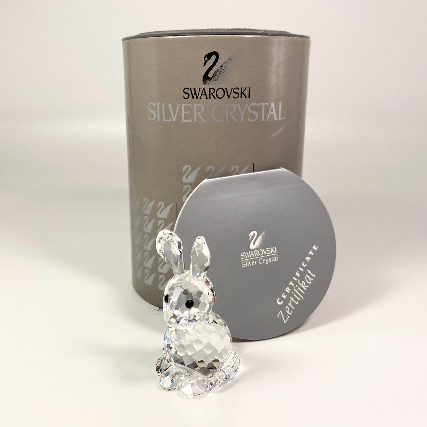 Vintage Swarovski Silver Crystal large Mother Rabbit Figurine 2" with Box