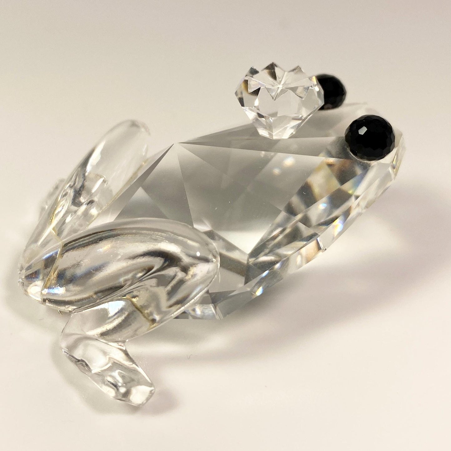 SWAROVSKI Crystal Frog Prince large Figurine Black Eyes COA W/ Box