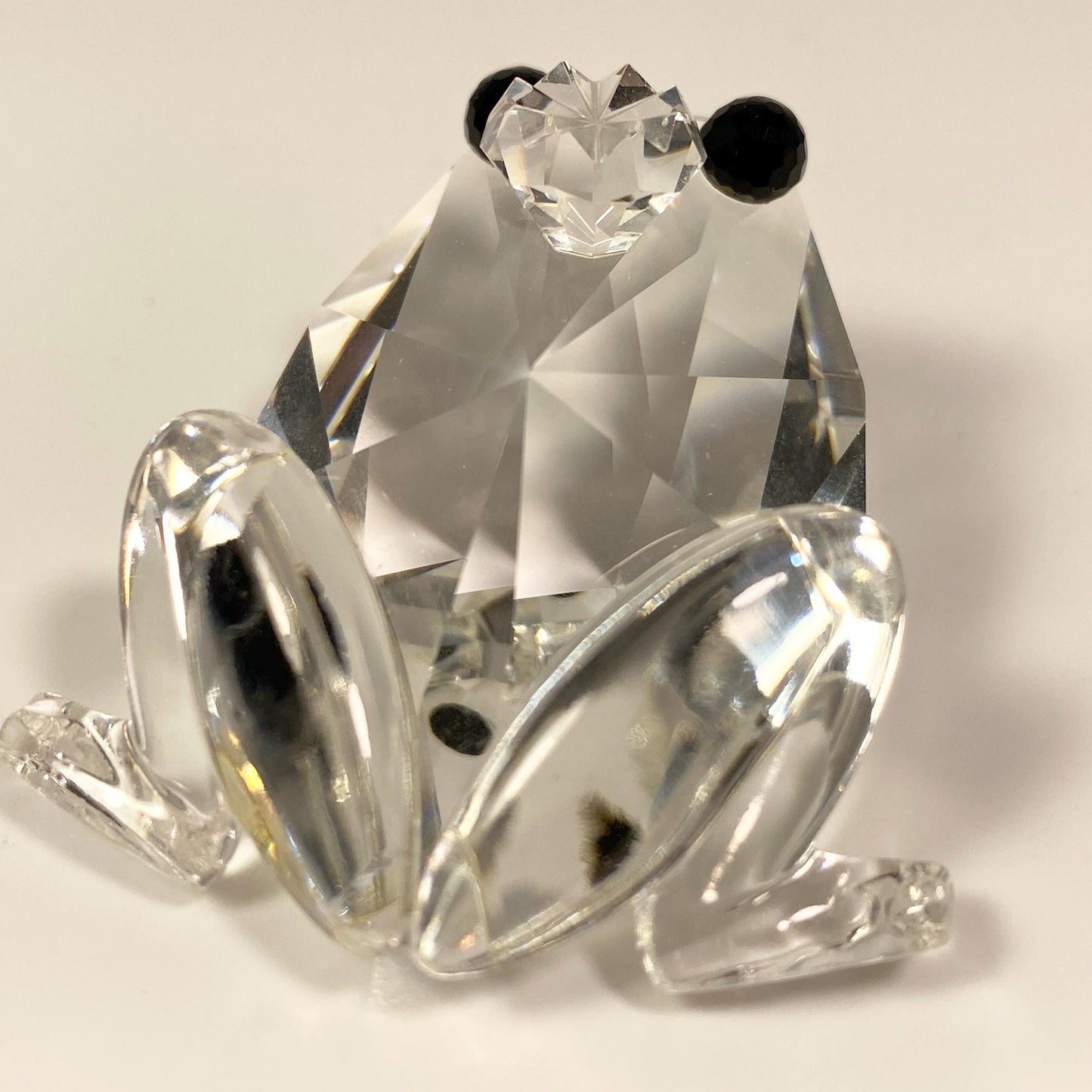 SWAROVSKI Crystal Frog Prince large Figurine Black Eyes COA W/ Box