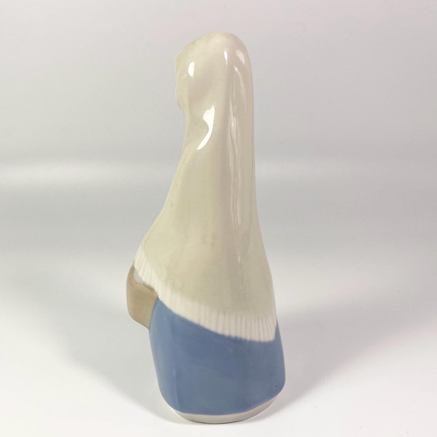 Vintage Rex Valencia Hand Made Porcelain Girl with Basket Figurine Spain 6" Tall