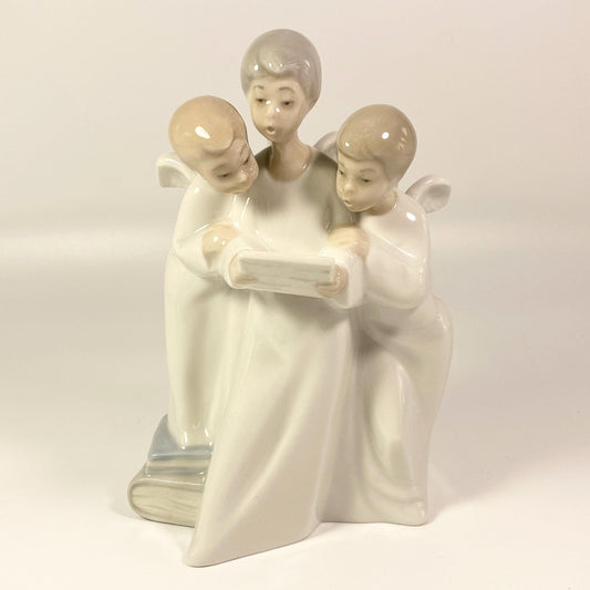 RARE !! Lladro Nao  Retired Group of 3 Choir Angel Children Singing Figurine