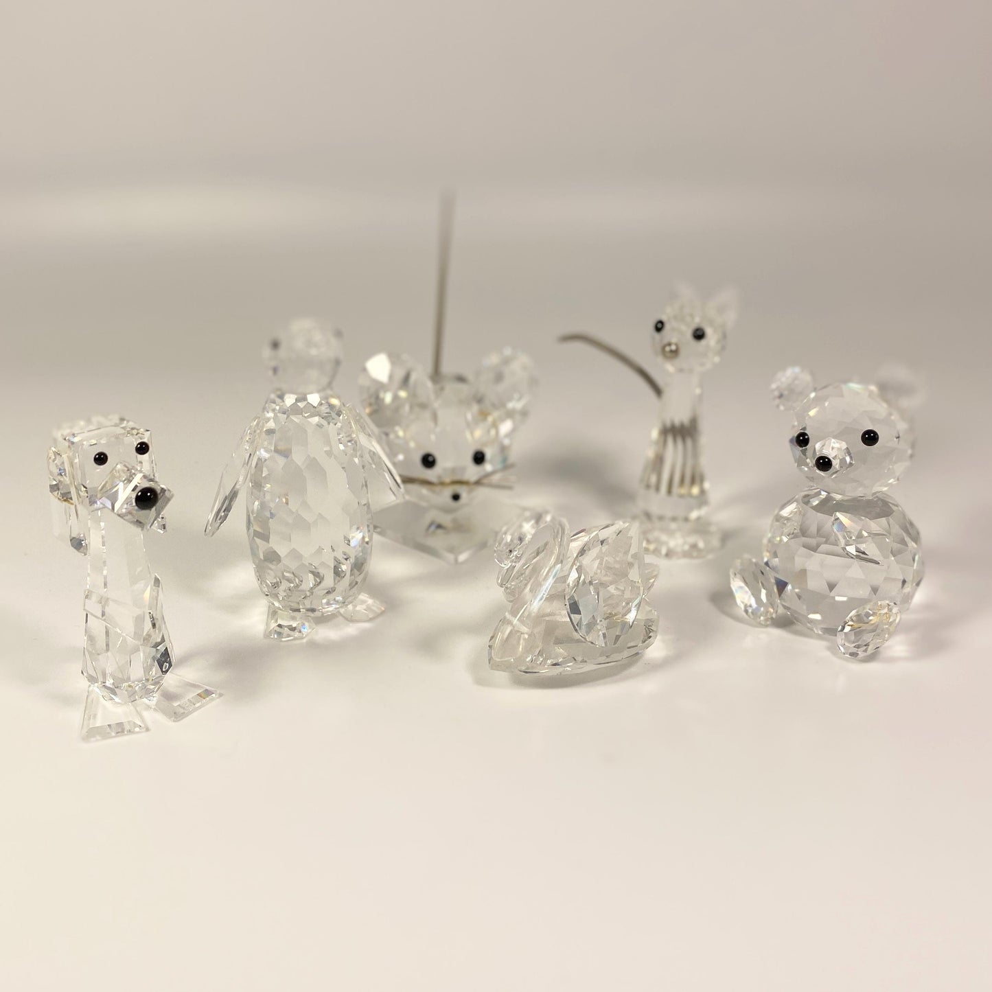 Swarovski Penguin, Bear, Mouse, Dog, Cat & swan 2-3 inches pick your choice-No box