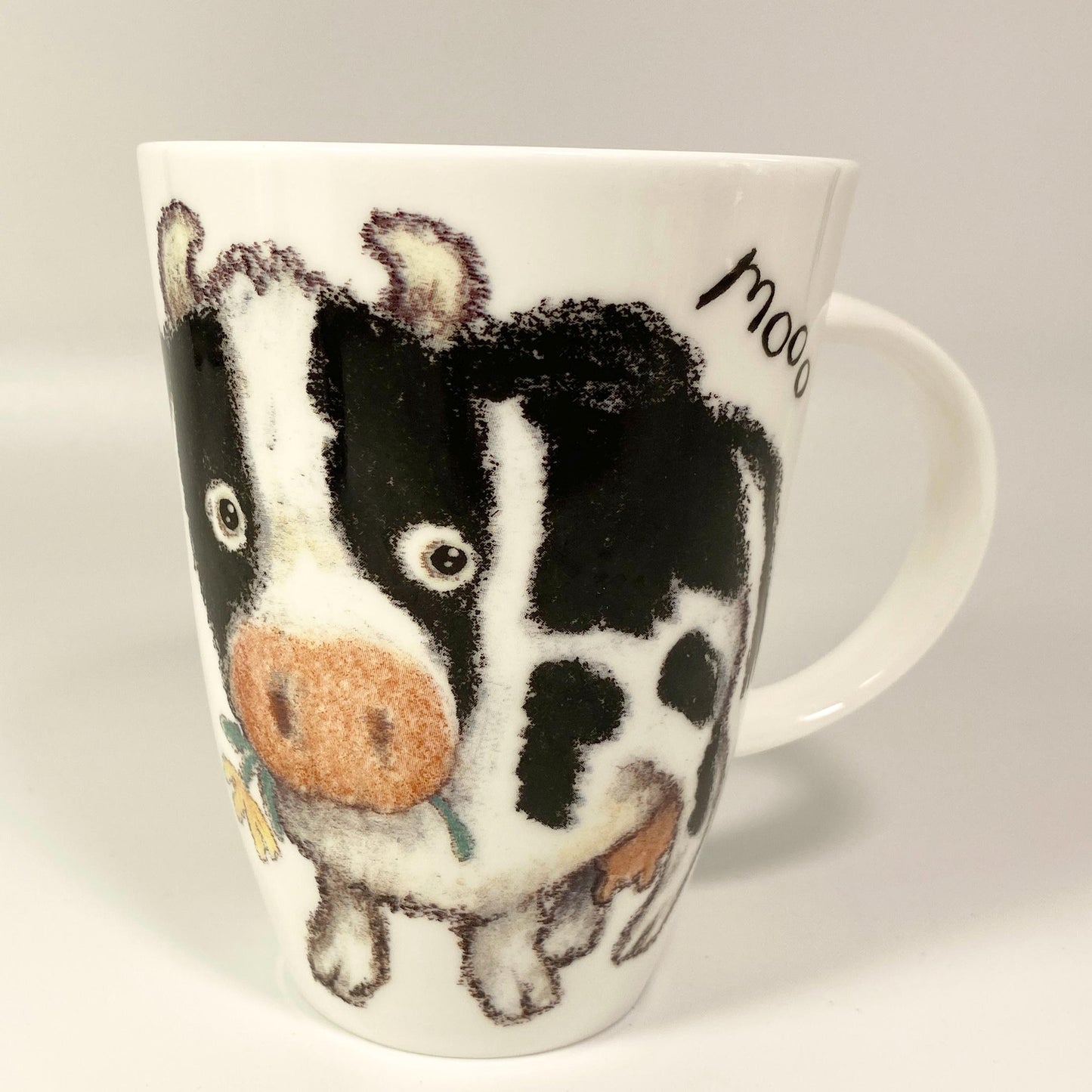 Set of 2 Vintage Roy Kirkham English Moo cow & Cat Walk Coffee Cup England