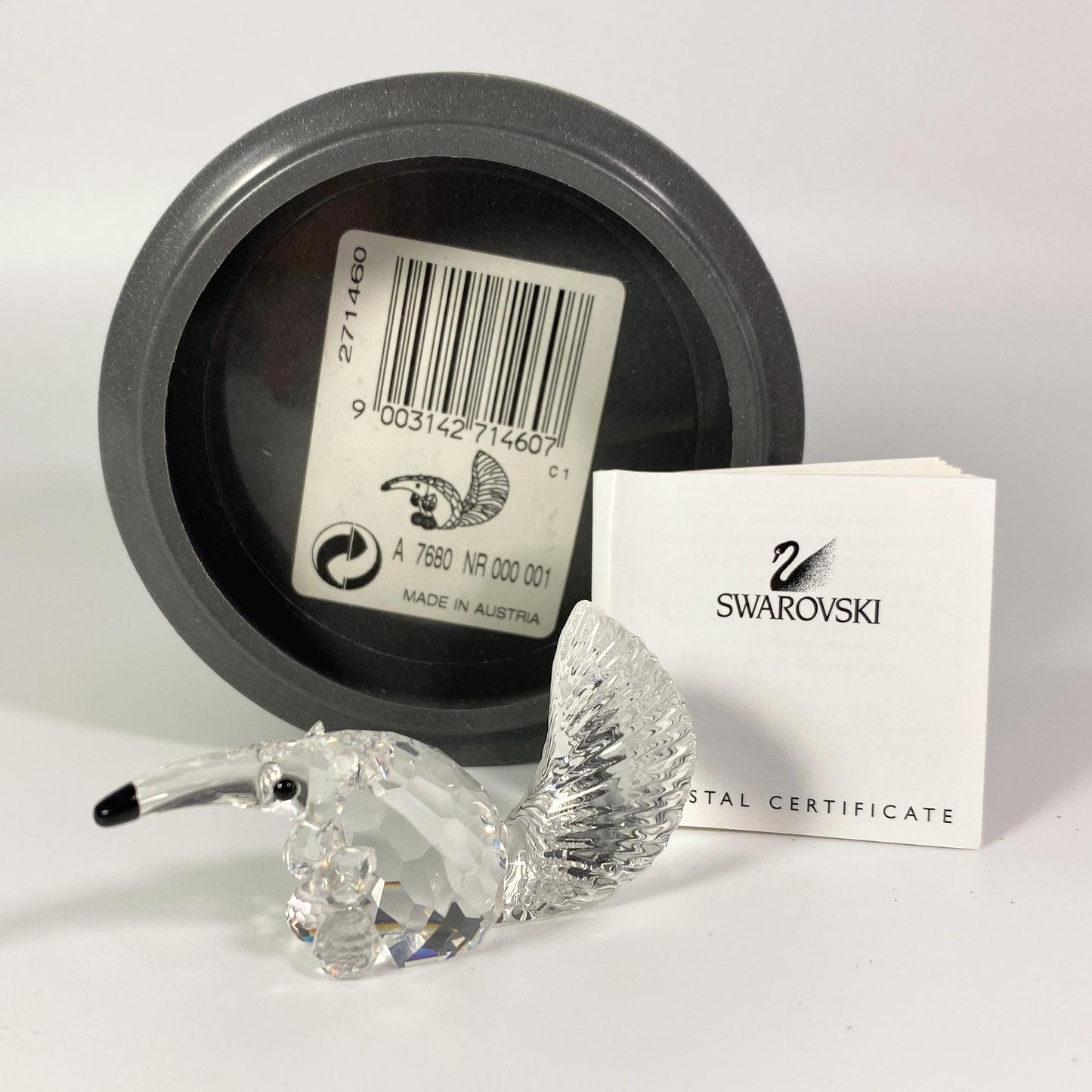 RARE!! Swarovski Crystal ANTEATER Figurine 7680 001 271460 with Original Box + COA