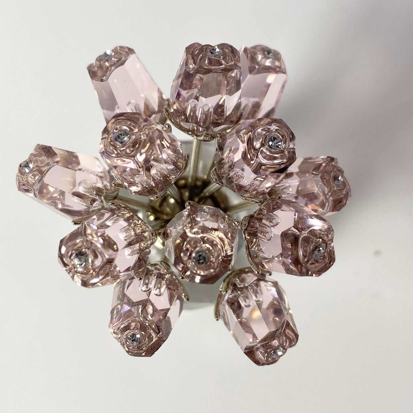 Swarovski 628343 A Dozen Pink Roses Crystal Figurine Bouquet Vase  box & CoA