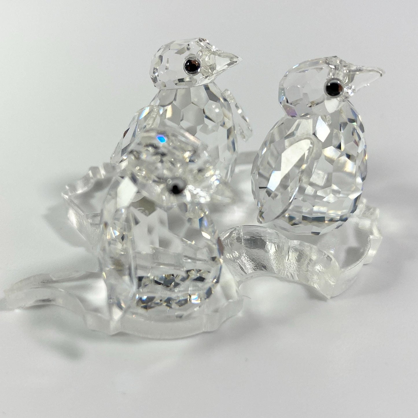 Swarovski Silver Crystals Set of 3 Baby Penguins Retired 209588 w/ Original  Box