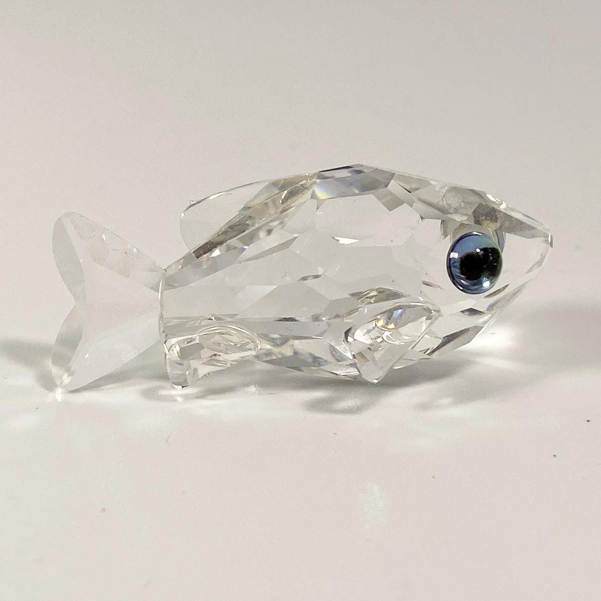 Rare Retired Swarovski Crystal Goldfish Figurine Colored Eyes Art 7644