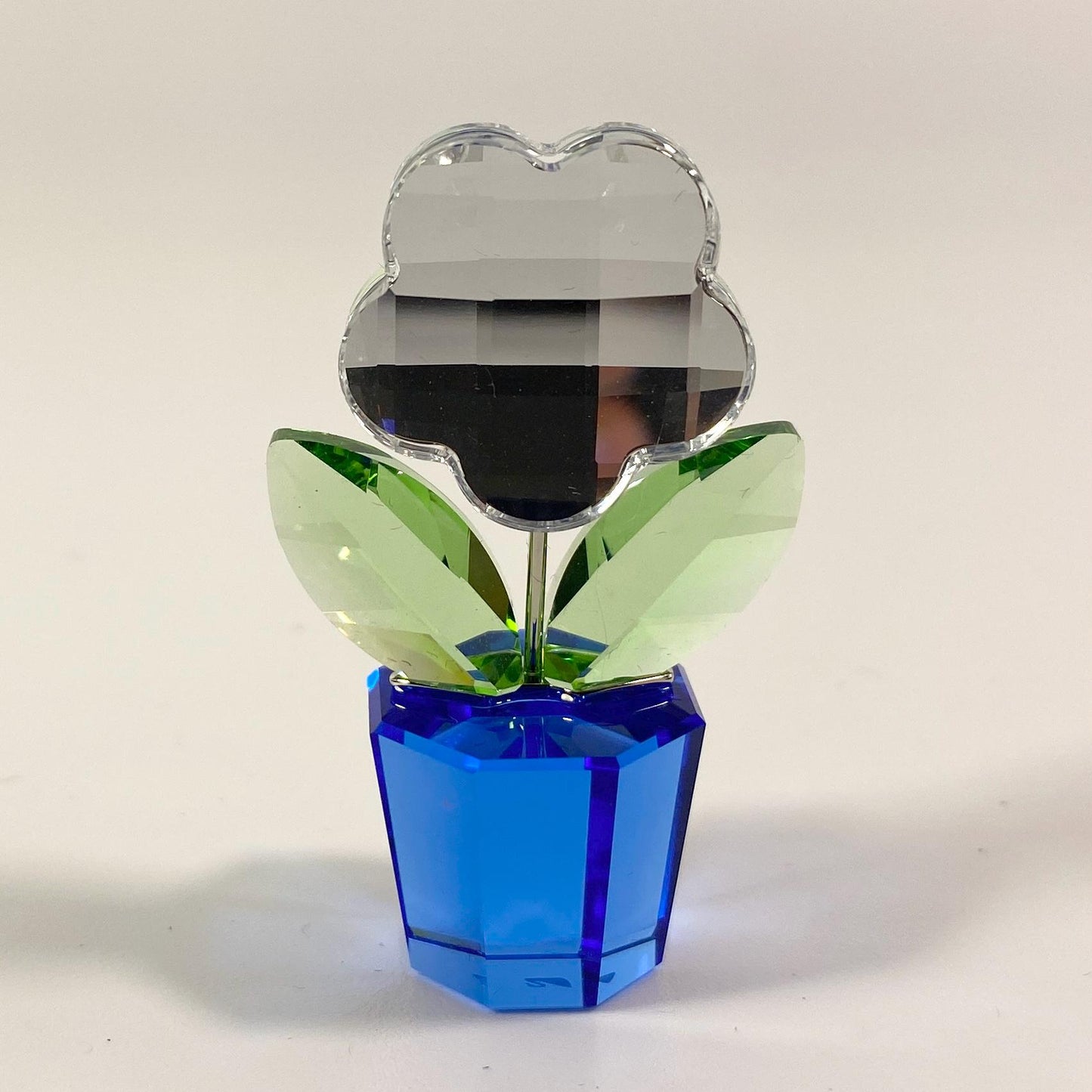 Swarovski Crystal 9460 000 121 Happy Flower 296598 Clear In Blue Pot In Box