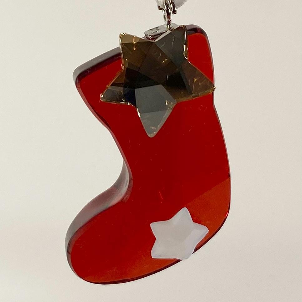 RARE !! Swarovski Authentic Christmas Twinkling Stocking Crystal Ornament