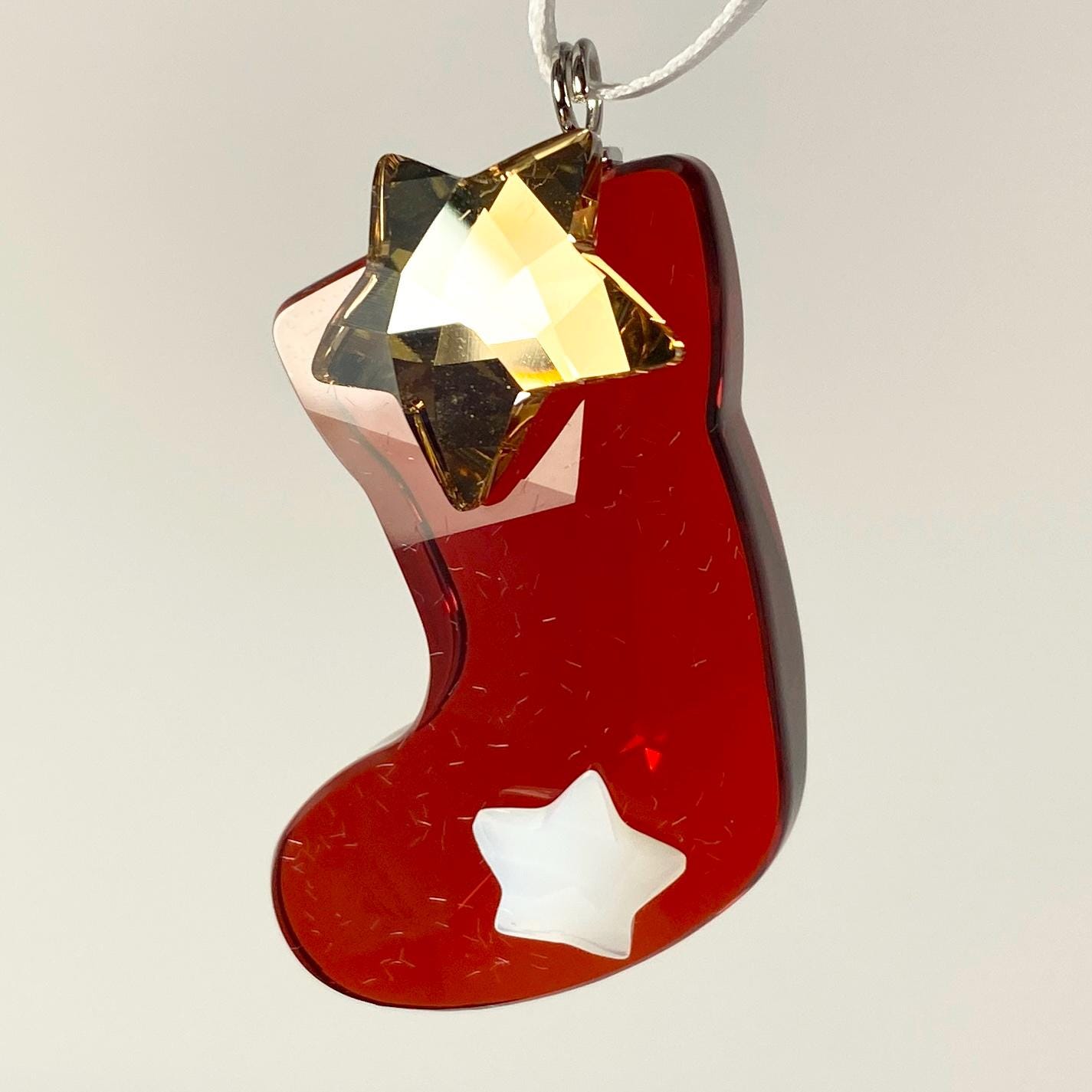 RARE !! Swarovski Authentic Christmas Twinkling Stocking Crystal Ornament