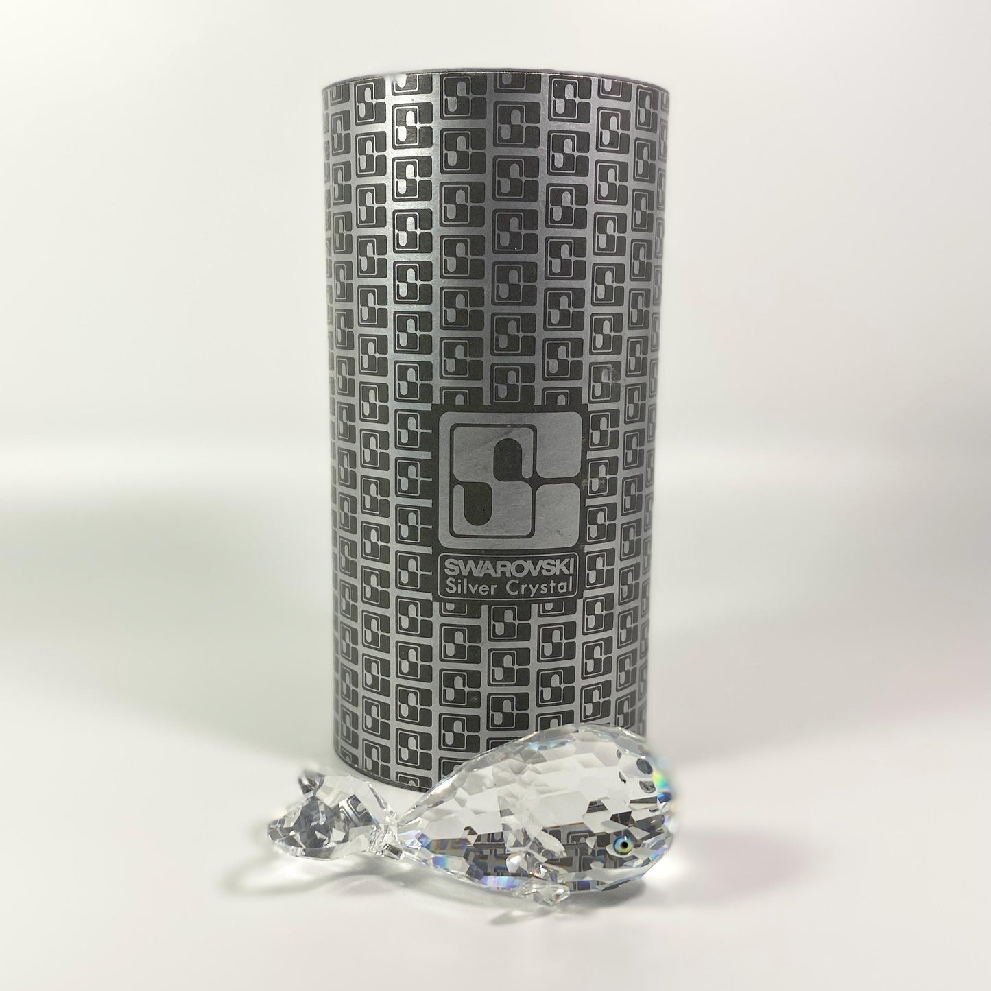 VTG Swarovski Crystal smiling Moby Dick Whale Figurine W/Box , Made In Austria.