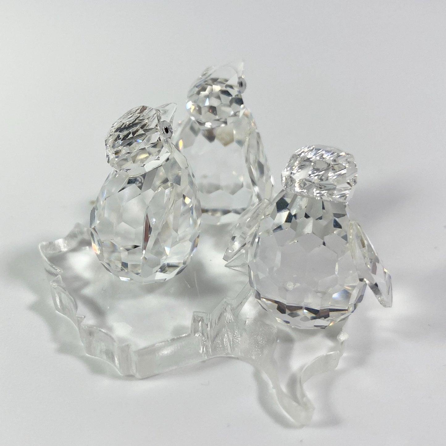 Swarovski Silver Crystals Set of 3 Baby Penguins Retired 209588 w/ Original  Box