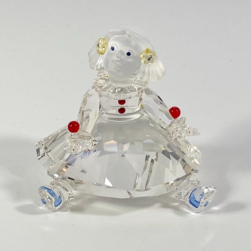 RARE !! Swarovski Crystal Doll Figurine 626247 "Cheerful Times "  Sitting Girl