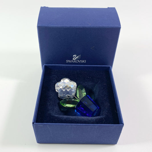 Swarovski Crystal 9460 000 121 Happy Flower 296598 Clear In Blue Pot In Box