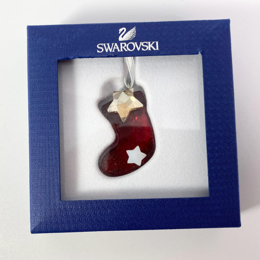 RARE !! Swarovski Authentic Christmas Twinkling Stocking Crystal Ornament