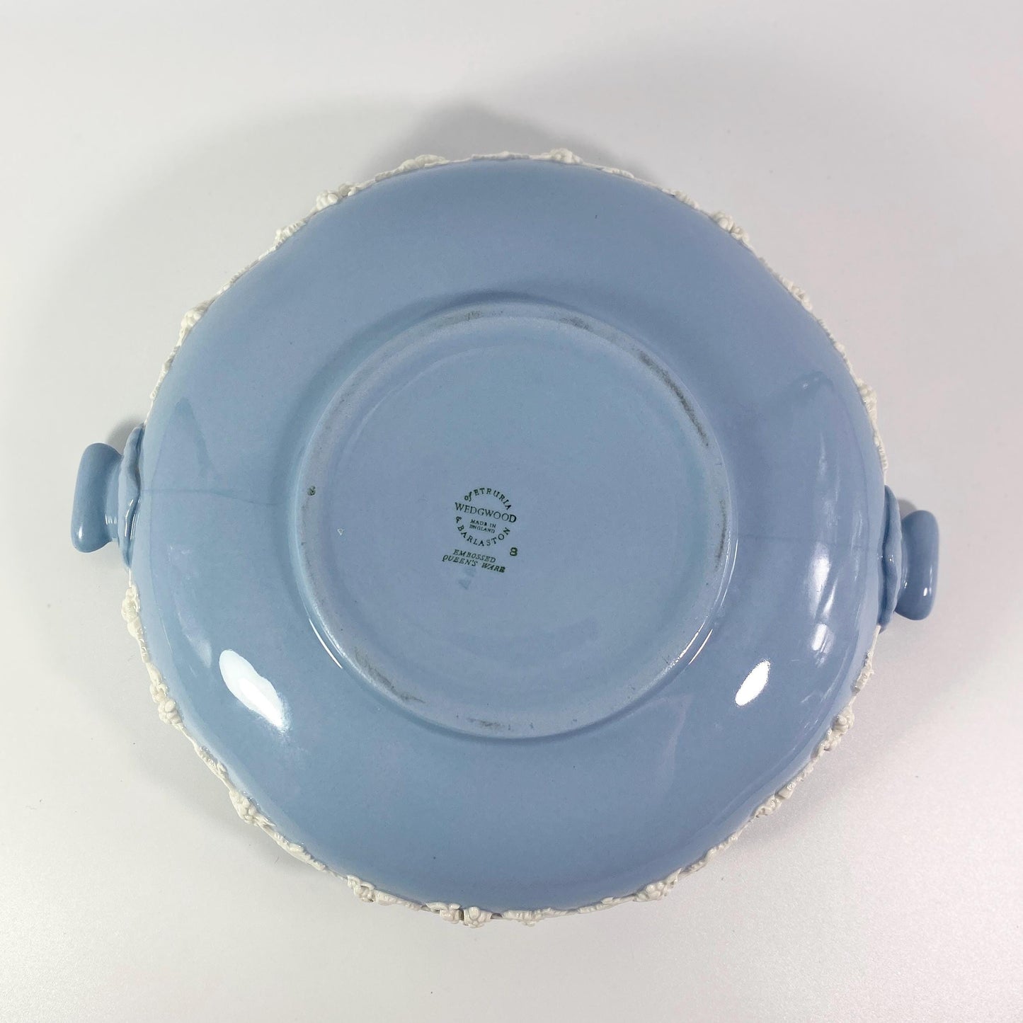 1950s RARE Wedgwood blue Etruria Barlaston blue Queensware tureen shell edge
