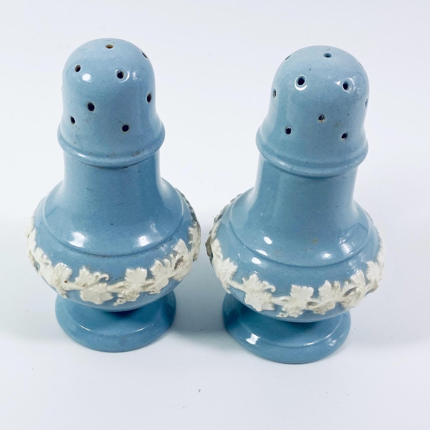 Vintage Wedgwood  cream on lavender  Queens Ware salt and pepper shakers
