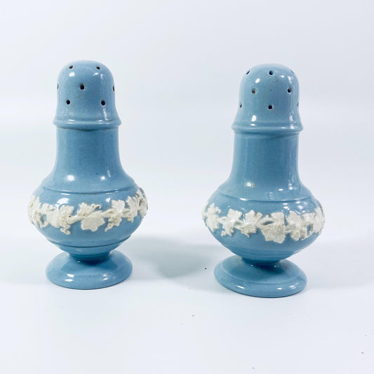 Vintage Wedgwood  cream on lavender  Queens Ware salt and pepper shakers