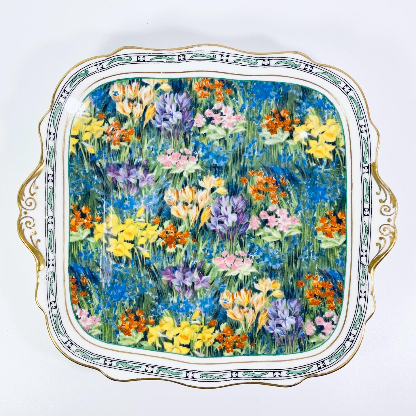 1923-1933 Paragon Springtime square Plate Fine Bone China England -Vintage