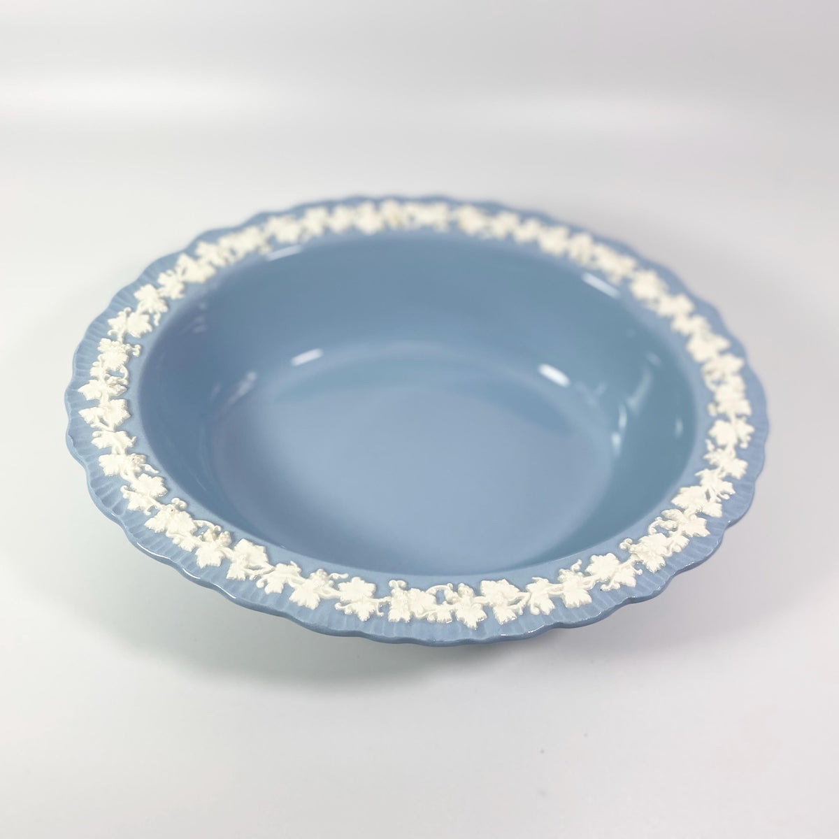 Wedgwood Queensware Cream on Lavender Oval Vegetable Shell Edged Bowl