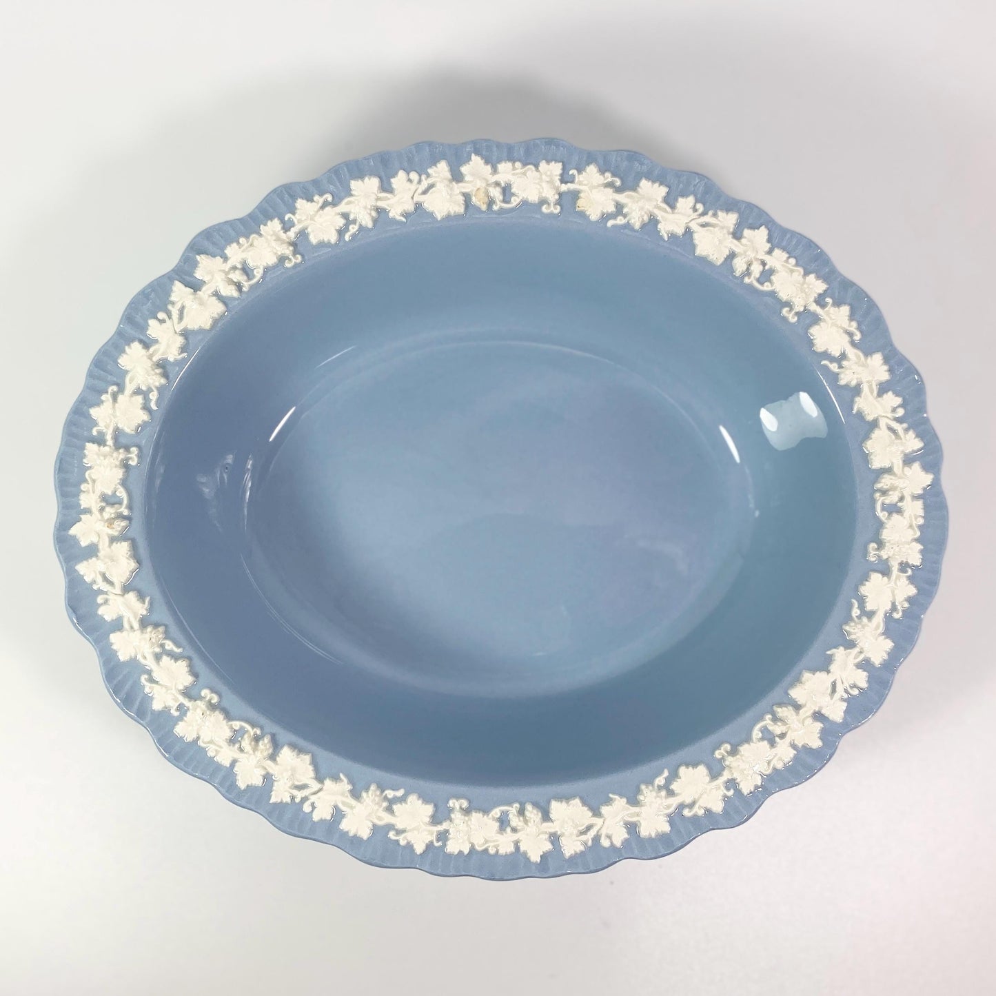 Wedgwood Queensware Cream on Lavender Oval Vegetable Shell Edged Bowl