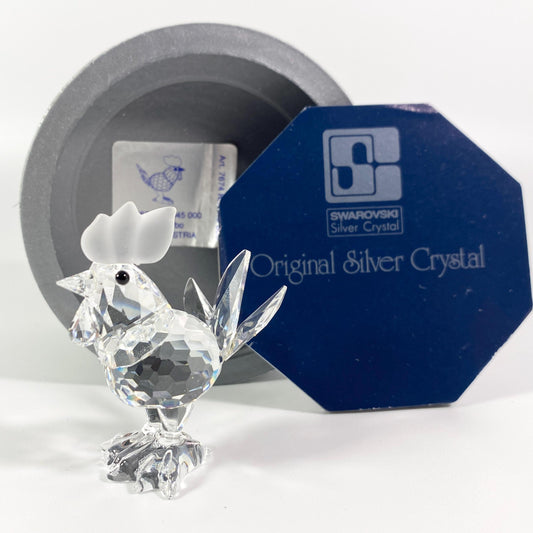 Swarovski Crystal  Rooster with frosted Comb barnyard animals with Box