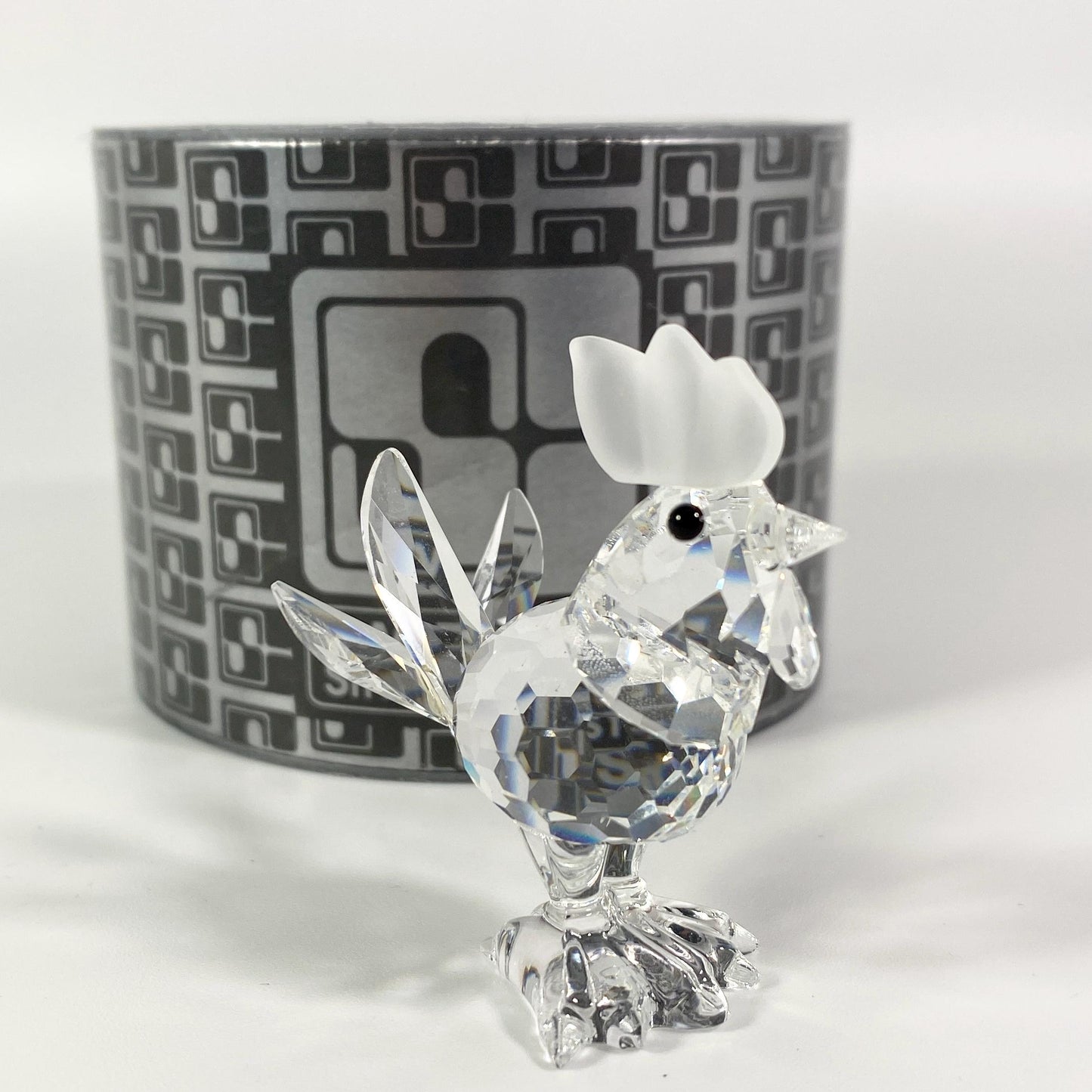 Swarovski Crystal  Rooster with frosted Comb barnyard animals with Box