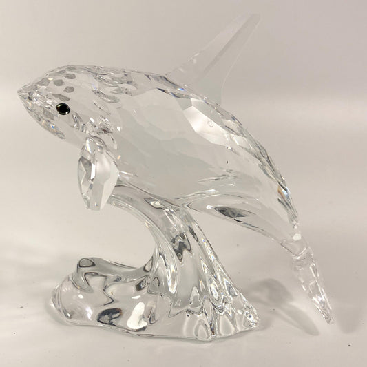 RARE  !! Swarovski Crystal Orca 622939 Killer Whale  Retired 4"  Figurine No Box