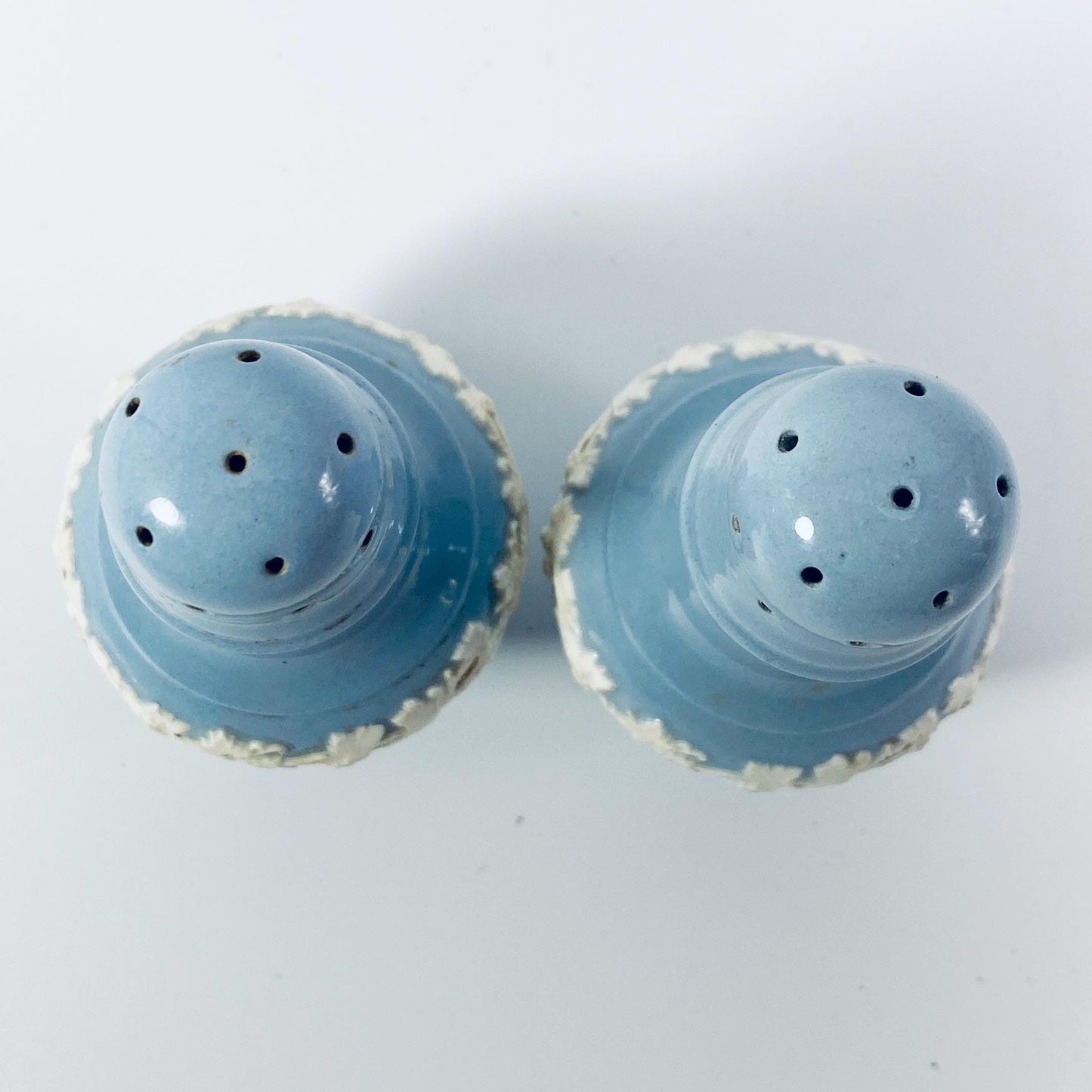 Vintage Wedgwood  cream on lavender  Queens Ware salt and pepper shakers