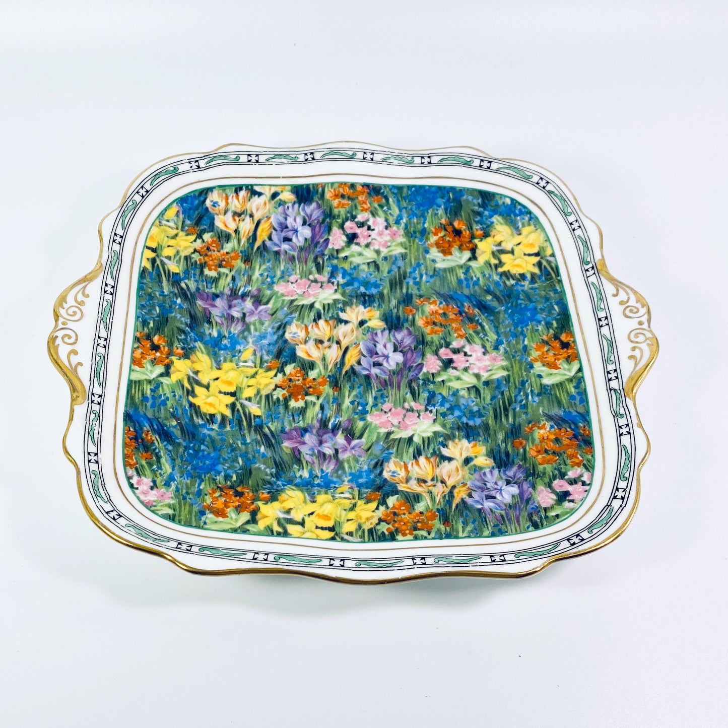 1923-1933 Paragon Springtime square Plate Fine Bone China England -Vintage