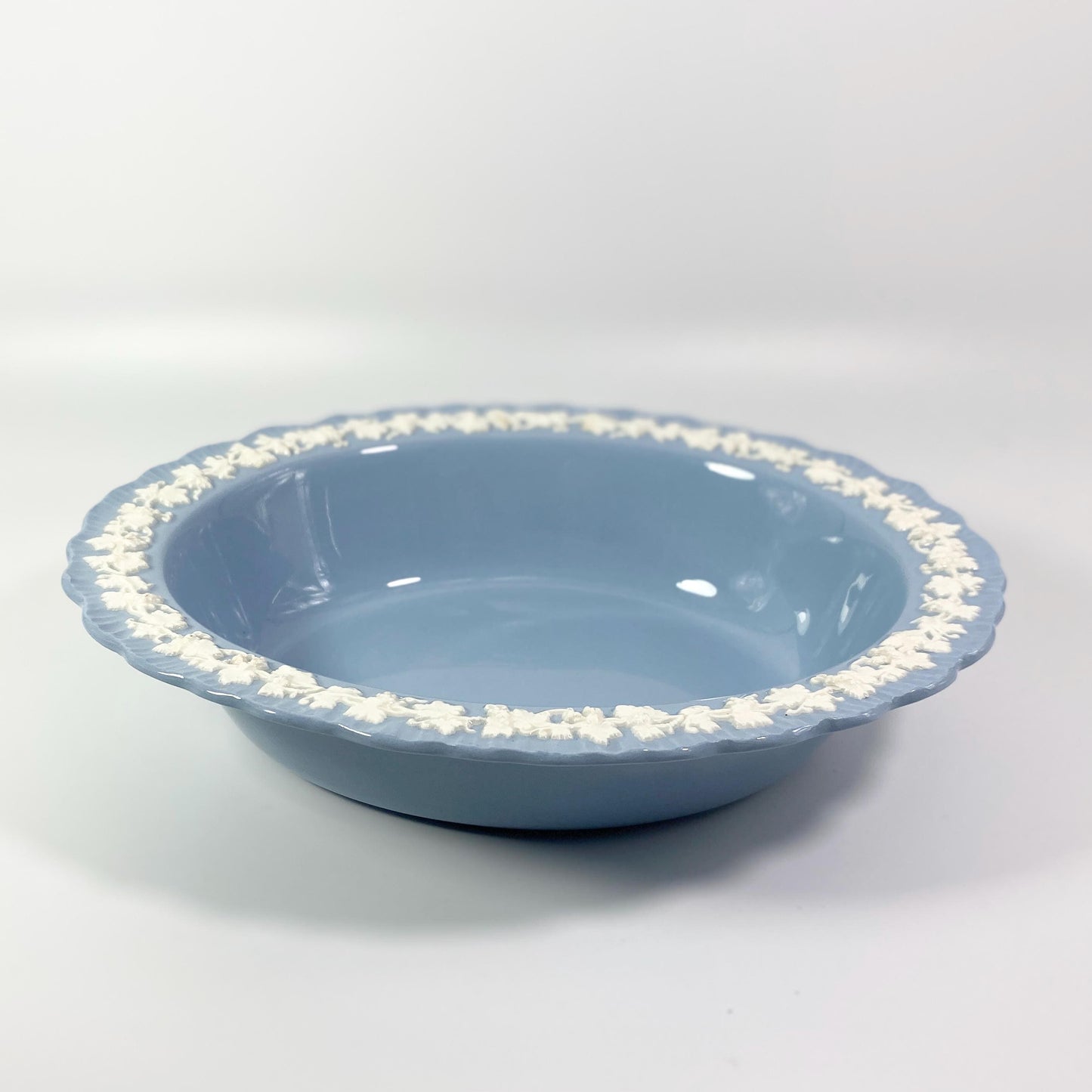 Wedgwood Queensware Cream on Lavender Oval Vegetable Shell Edged Bowl