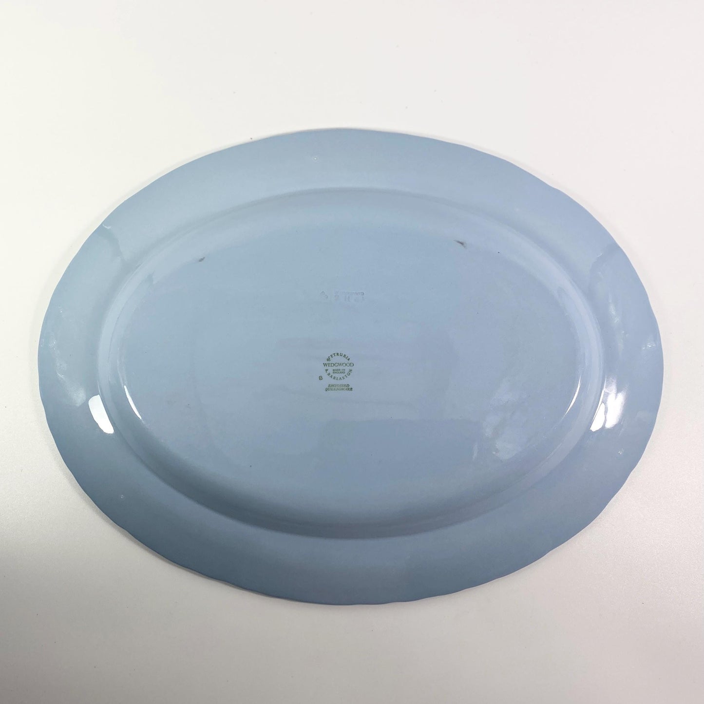 Wedgwood China cream on lavender shell edge Queens Ware large serving platter