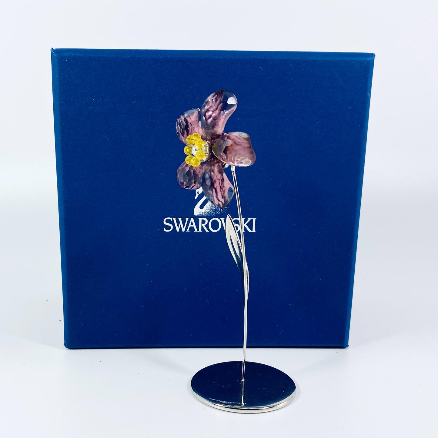 Extremely Rare Swarovski Crystal Deoli Purple Amethyst flower Retired