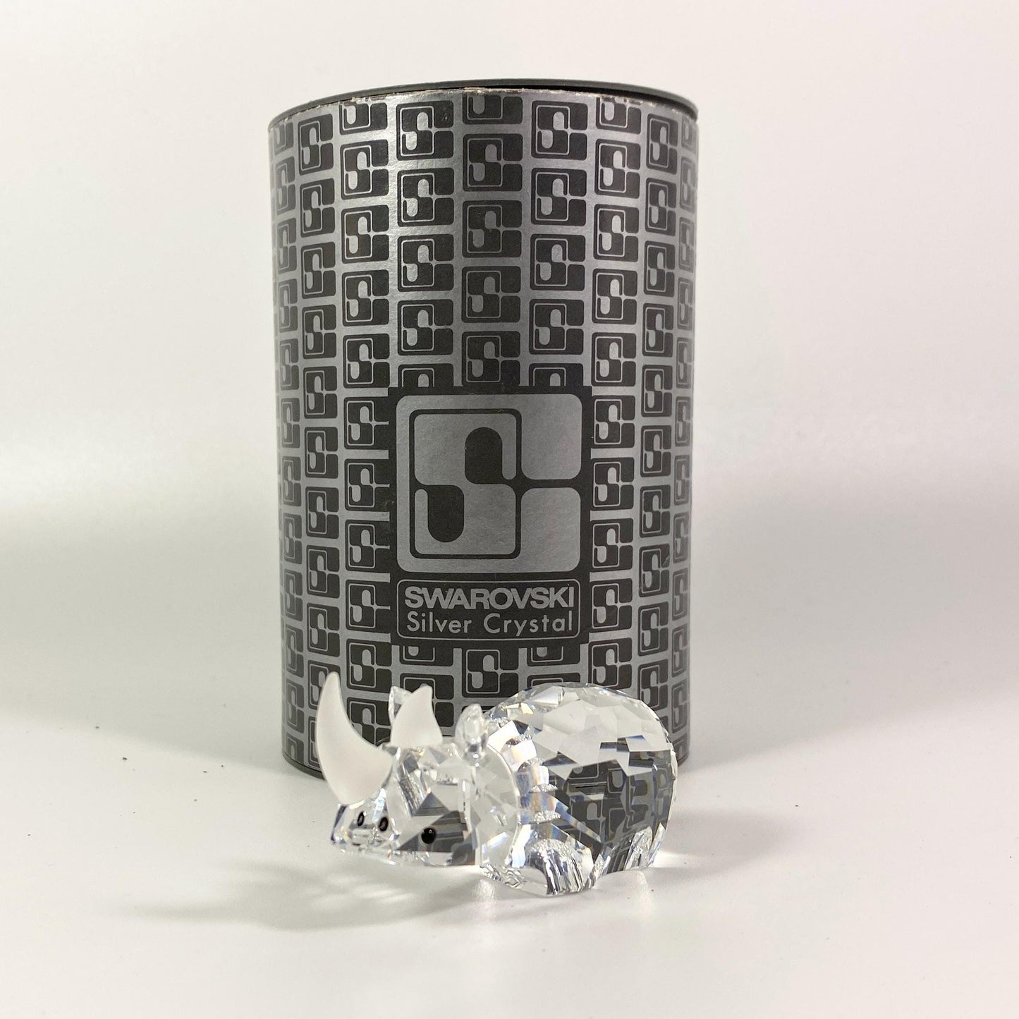 VTG Swarovski   2 1/2"  two horned Rhinoceros Figurine  w Box