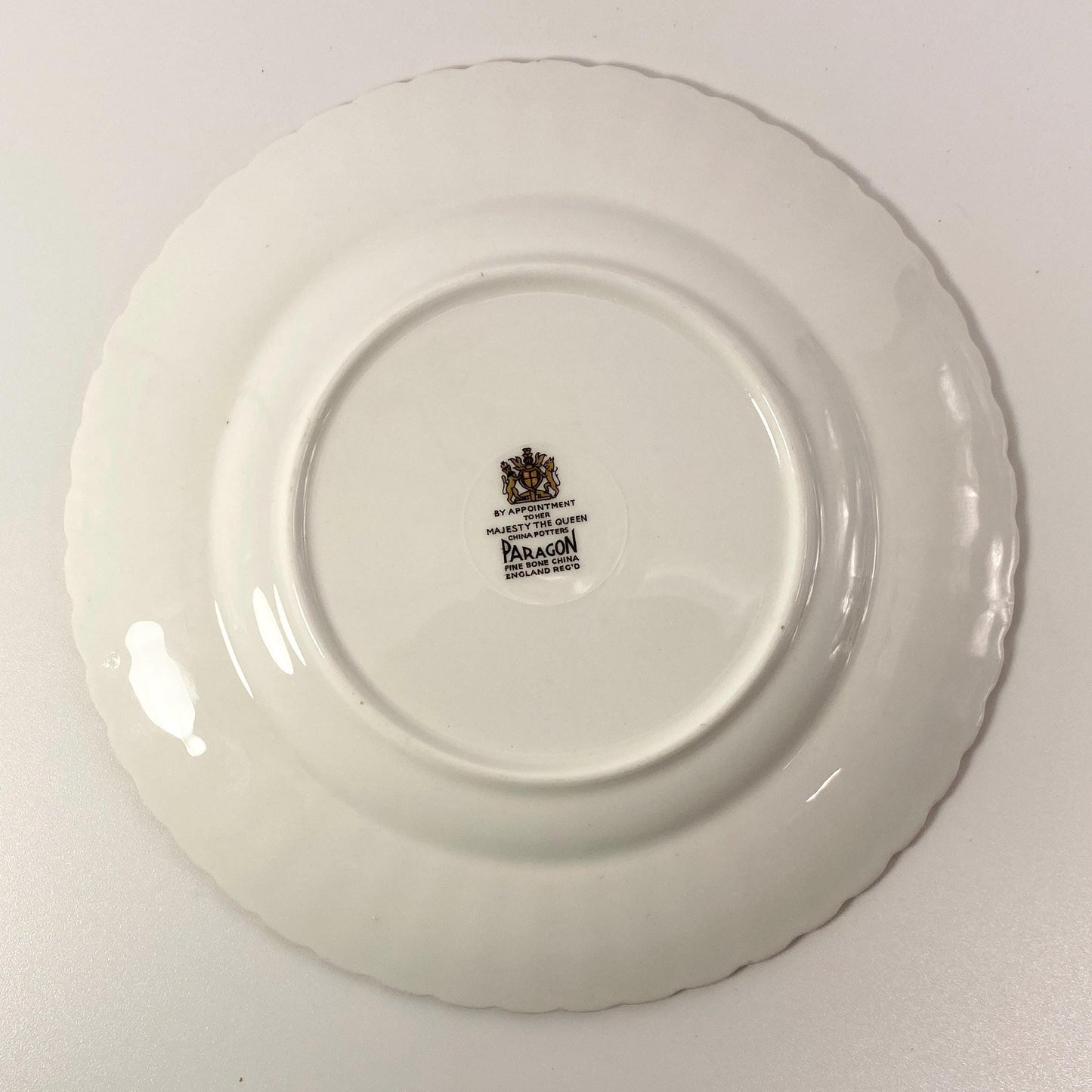 RARE !Paragon Fine Bone China white fluted bread plate 6  inches- 8 available