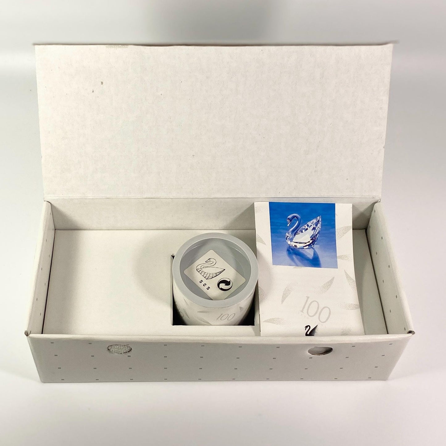 RARE Swarovski Crystal Miniature Centenary Swan 1995 SCS Renewal Gift Mint Boxed