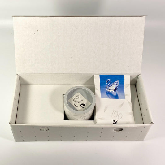 RARE Swarovski Crystal Miniature Centenary Swan 1995 SCS Renewal Gift Mint Boxed