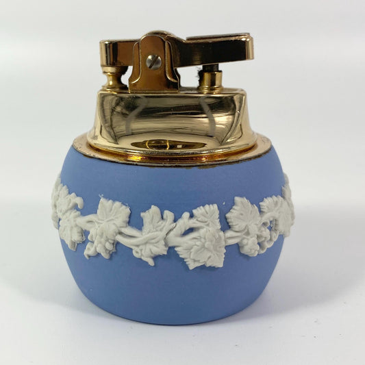 1950s  Wedgewood Jasperware Light Blue/White Grapevine Lighter Made In England