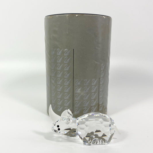 VTG Swarovski   2 1/2"  two horned Rhinoceros Figurine  w Box