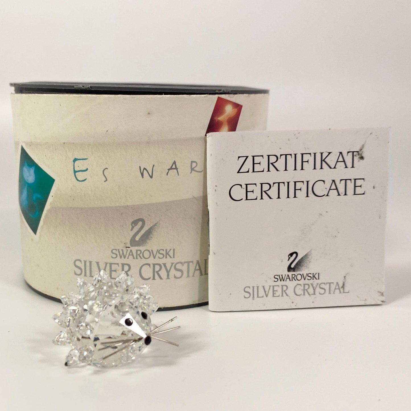 Swarovski silver Crystal small Hedgehog Retired with Box CoA