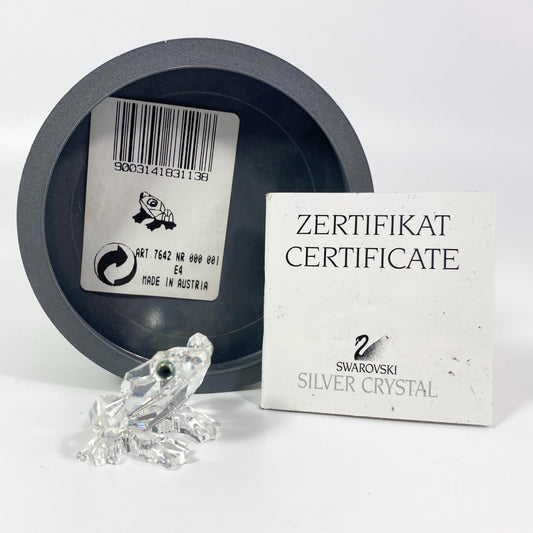 Swarovski Frog Figurine with Box and Certificate A7642 NR000001