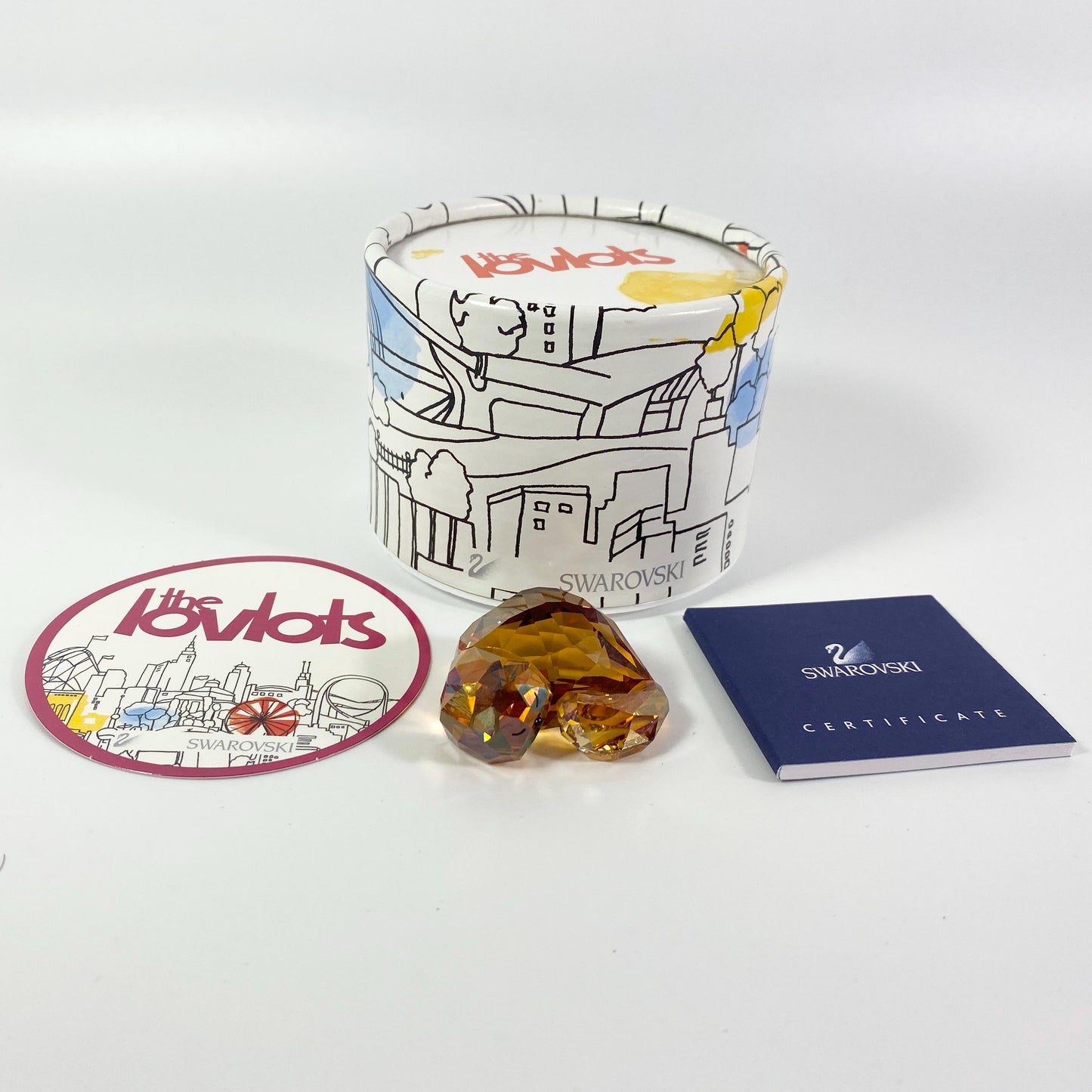 Swarovski Lovlots Amber Sleeping Cat Camille House of Cats Crystal # 0995006 COA