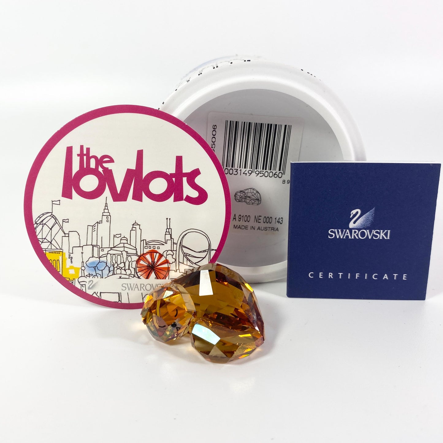 Swarovski Lovlots Amber Sleeping Cat Camille House of Cats Crystal # 0995006 COA