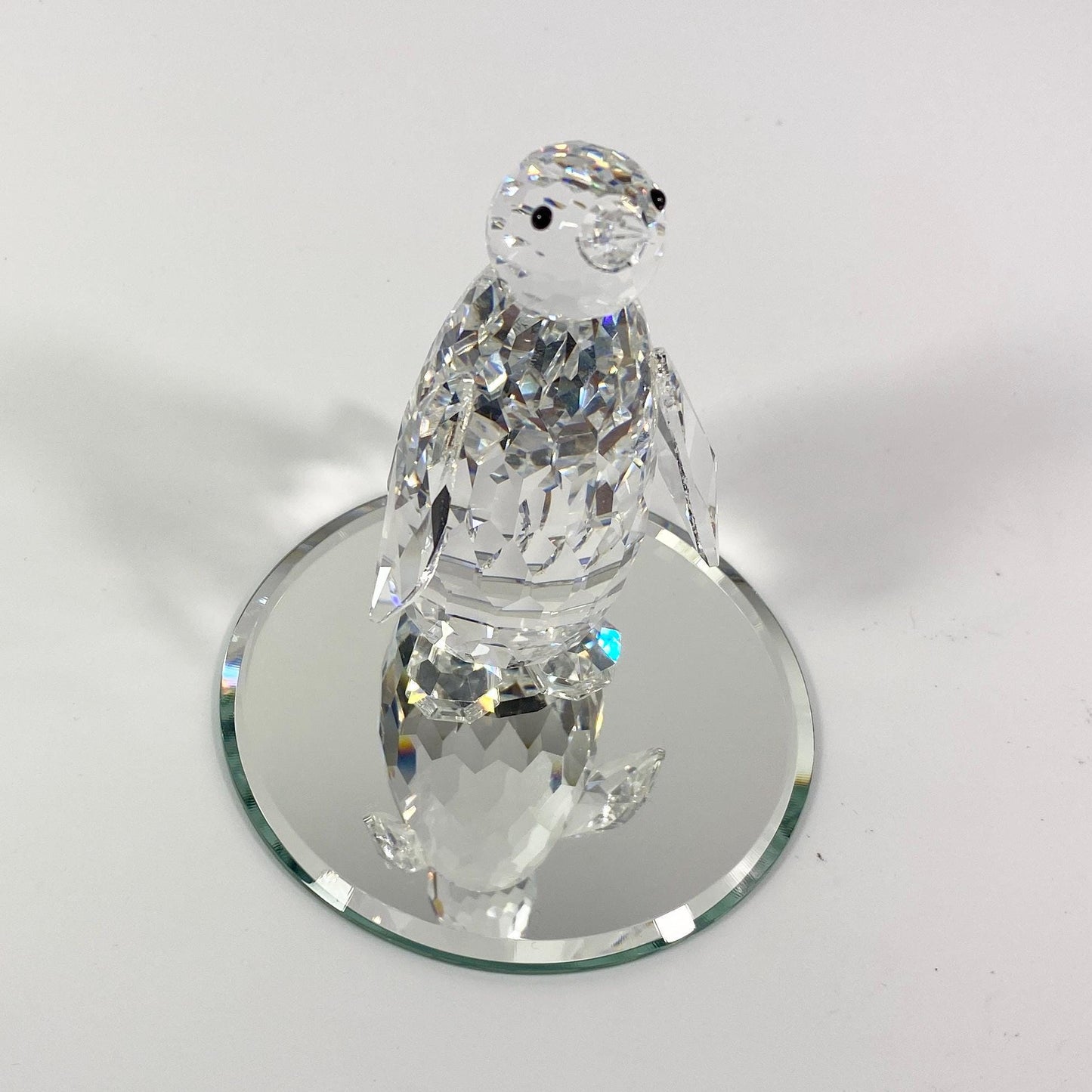 Rtd. SWAROVSKI Large Crystal 3 " Penguin Figurine  Original Box , CoA , Mirror