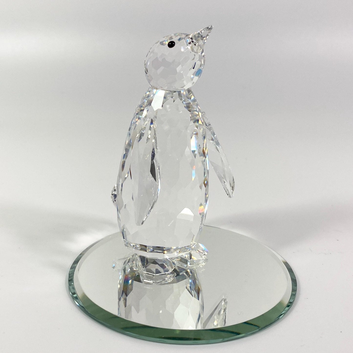 Rtd. SWAROVSKI Large Crystal 3 " Penguin Figurine  Original Box , CoA , Mirror
