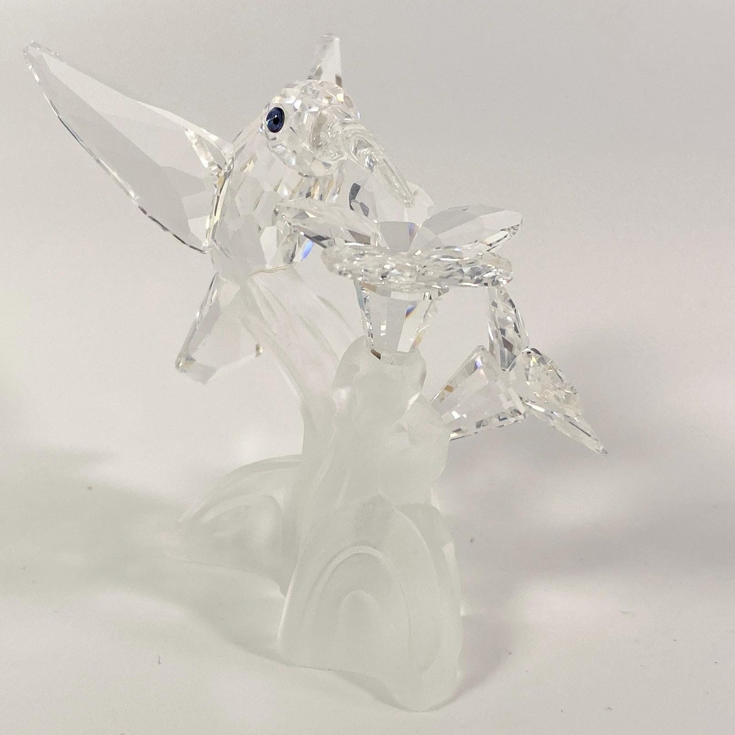 Vintage Swarovski Crystal Hummingbird and Flower Figurine 90's Retired