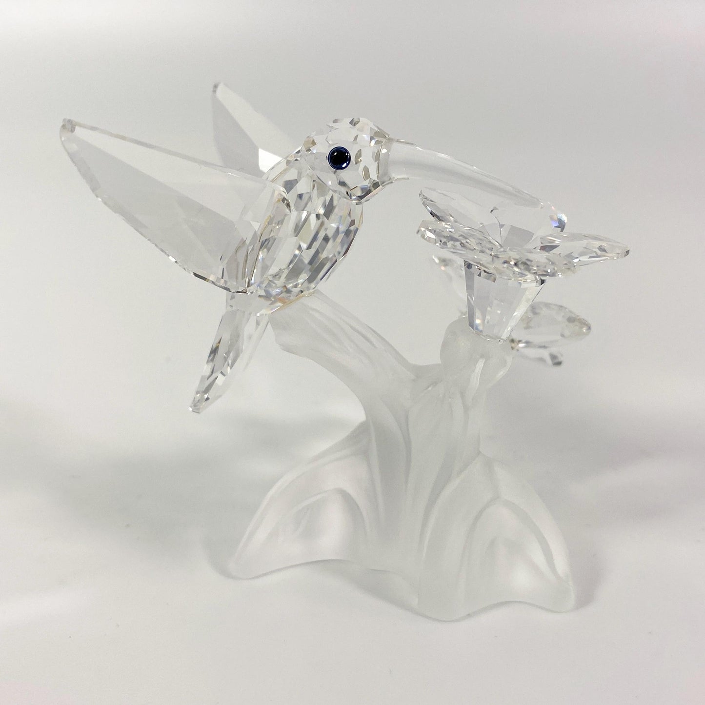 Vintage Swarovski Crystal Hummingbird and Flower Figurine 90's Retired